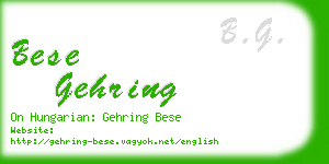 bese gehring business card